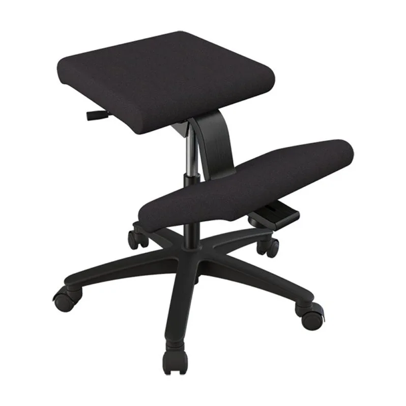 Varier Wing Kneeling Chair - Revive- Black, in an office setting