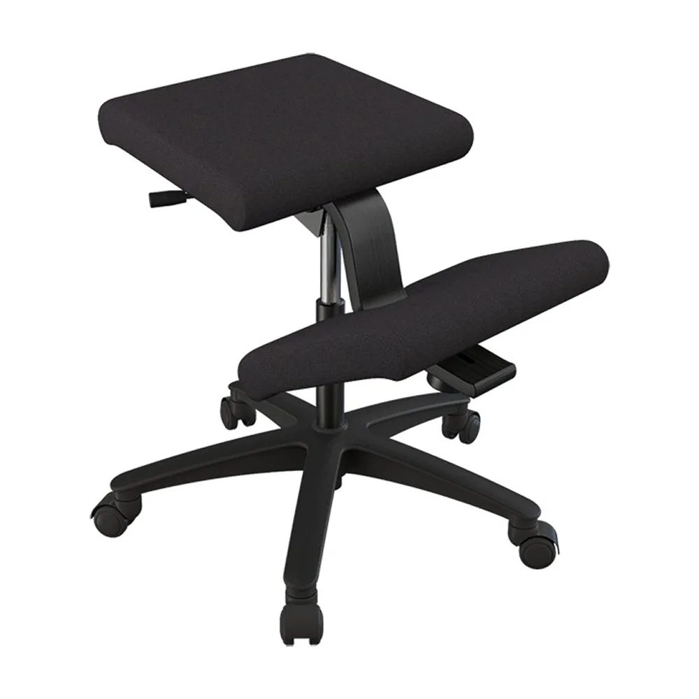 Varier Wing Kneeling Chair - Revive- Black, in an office setting