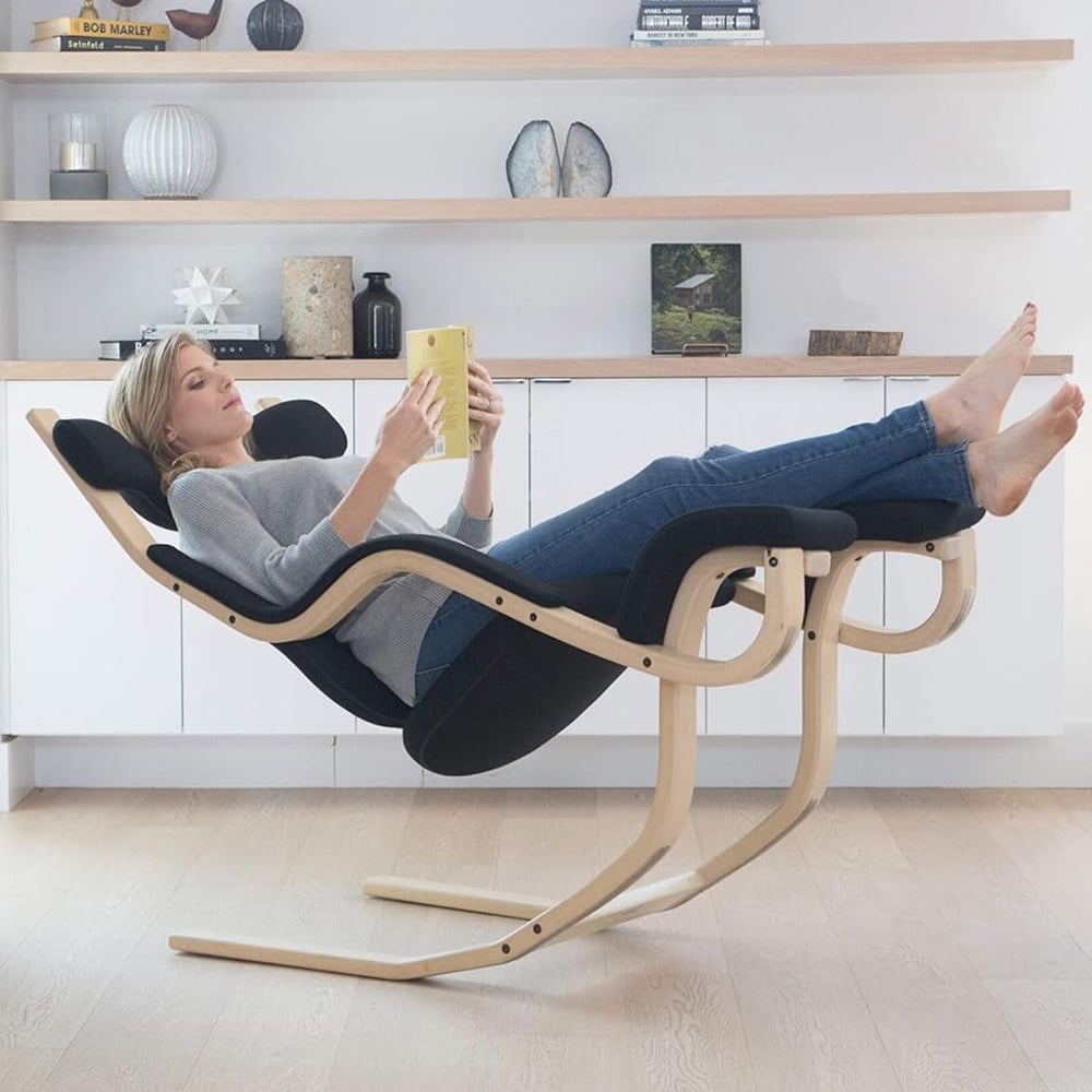 Varier Open-Box Gravity Zero Gravity Recliner, in an office setting