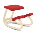 varier-variable-balans-kneeling-office-chair-03 Varier Variable Kneeling Chair - Base: Natural Lacquered Ash / Fabric: Revive Red, in an office setting